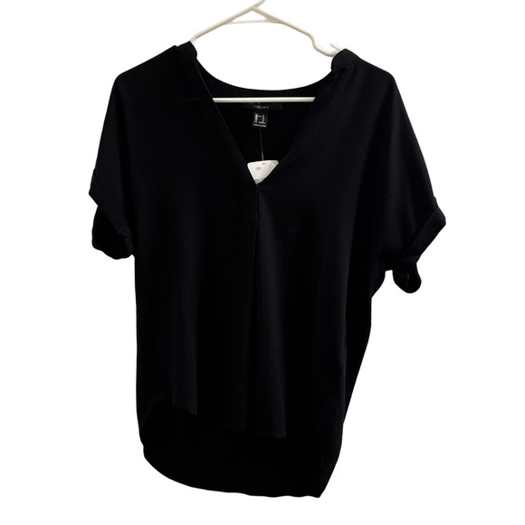 Forever 21 Black Rolled Sleeve Blouse NWT - Picture 1 of 4